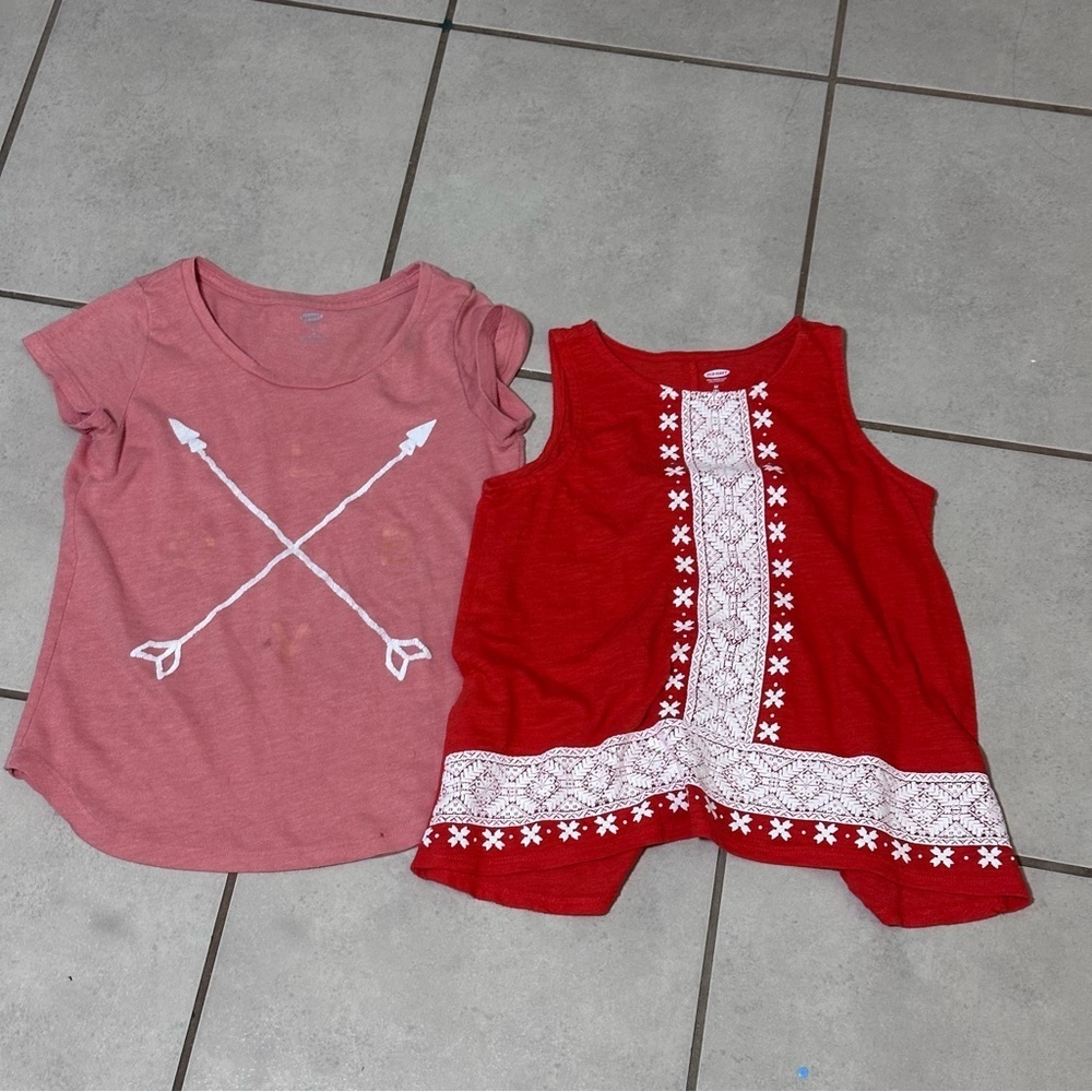 Old Navy Girls kids Orange top blouses size M (8).